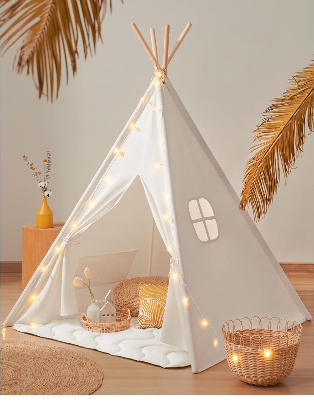 Tiny Land LG Teepee 100% Cotton Play Tent Foldable w/Carry bag $68 value